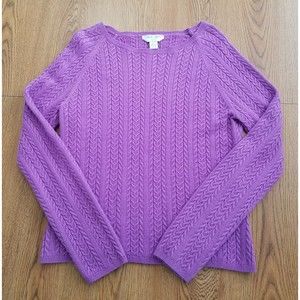 Casual Corner Long Sleeve Soft Pull Over Sweater, Medium Purple